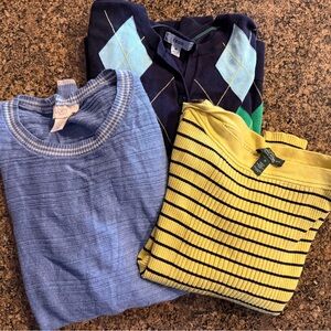 LOFT Blue, Yellow, and Navy Sweaters and Cardigan Set